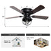 42" Traditional Flush Mount Reversible Ceiling Fan with Lighting and Remote Control - Sweatfully