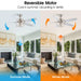 52" Kyla Industrial Brushed Nickel Reversible Caged Ceiling Fan with Lighting - Sweatfully