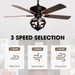 52" Wilburton Industrial Downrod Mount Reversible Ceiling Fan with Lighting and Remote Control - Sweatfully