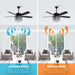 52" Wethington Modern Downrod Mount Reversible Crystal Ceiling Fan with Lighting and Remote Control - Sweatfully