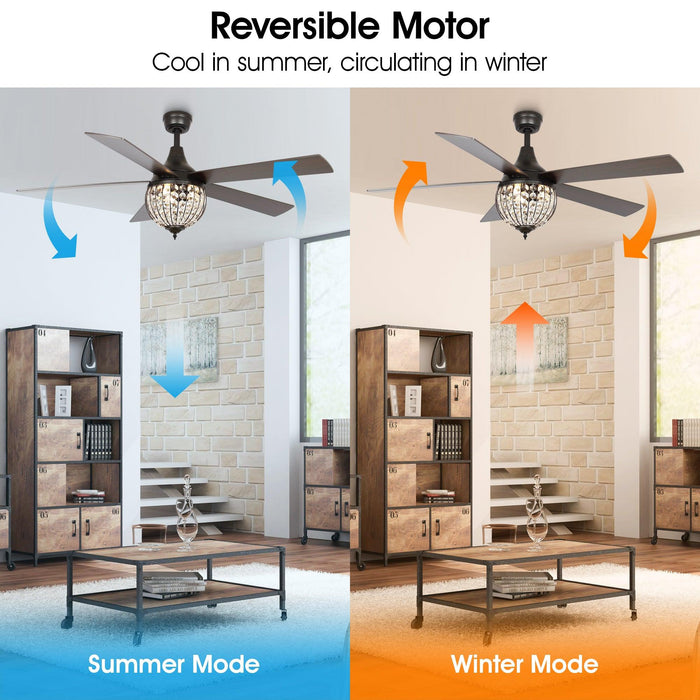 52" Varanasi Traditional Downrod Mount Ceiling Fan with Lighting and Remote Control - Sweatfully