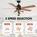 52" Mumbai Industrial Downrod Mount Reversible Ceiling Fan with Lighting and Remote Control - Sweatfully