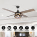 52" Kashmir Farmhouse Downrod Mount Reversible Ceiling Fan with Lighting and Remote Control - Sweatfully