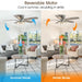 52" Bangatore Traditional Chrome Flush Mount Reversible Ceiling Fan with Lighting and Remote Control - Sweatfully