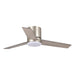 48" Satin Nickel Flush Mount Low Profile Ceiling Fan with LED Lighting - Sweatfully