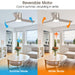 48" Satin Nickel Flush Mount Low Profile Ceiling Fan with LED Lighting - Sweatfully
