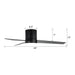 48" Flush Mount Ceiling Fan 3 Blades with LED Lighting and Remote Control - Sweatfully
