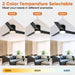 48" Flush Mount Ceiling Fan 3 Blades with LED Lighting and Remote Control - Sweatfully