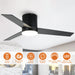 48" Flush Mount Ceiling Fan 3 Blades with LED Lighting and Remote Control - Sweatfully