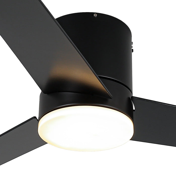 48" Flush Mount Ceiling Fan 3 Blades with LED Lighting and Remote Control - Sweatfully