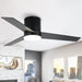 48" Flush Mount Ceiling Fan 3 Blades with LED Lighting and Remote Control - Sweatfully