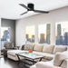48" Flush Mount Ceiling Fan 3 Blades with LED Lighting and Remote Control - Sweatfully