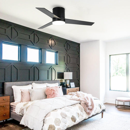 48" Flush Mount Ceiling Fan 3 Blades with LED Lighting and Remote Control - Sweatfully