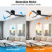48" Flush Mount Ceiling Fan 3 Blades with LED Lighting and Remote Control - Sweatfully