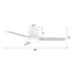 48" Flush Mount Ceiling Fan 3 Blades with LED Lighting and Remote Control - Sweatfully