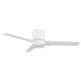 48" Flush Mount Ceiling Fan 3 Blades with LED Lighting and Remote Control - Sweatfully