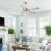 52" Dicken Modern Downrod Mount Reversible Crystal Ceiling Fan with Lighting and Remote Control - Sweatfully