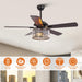 52" Dicken Modern Downrod Mount Reversible Crystal Ceiling Fan with Lighting and Remote Control - Sweatfully