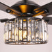 52" Dicken Modern Downrod Mount Reversible Crystal Ceiling Fan with Lighting and Remote Control - Sweatfully