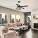 52" Dicken Modern Downrod Mount Reversible Crystal Ceiling Fan with Lighting and Remote Control - Sweatfully