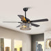 52" Dicken Modern Downrod Mount Reversible Crystal Ceiling Fan with Lighting and Remote Control - Sweatfully