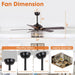 52" Dicken Modern Downrod Mount Reversible Crystal Ceiling Fan with Lighting and Remote Control - Sweatfully