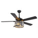 52" Dicken Modern Downrod Mount Reversible Crystal Ceiling Fan with Lighting and Remote Control - Sweatfully