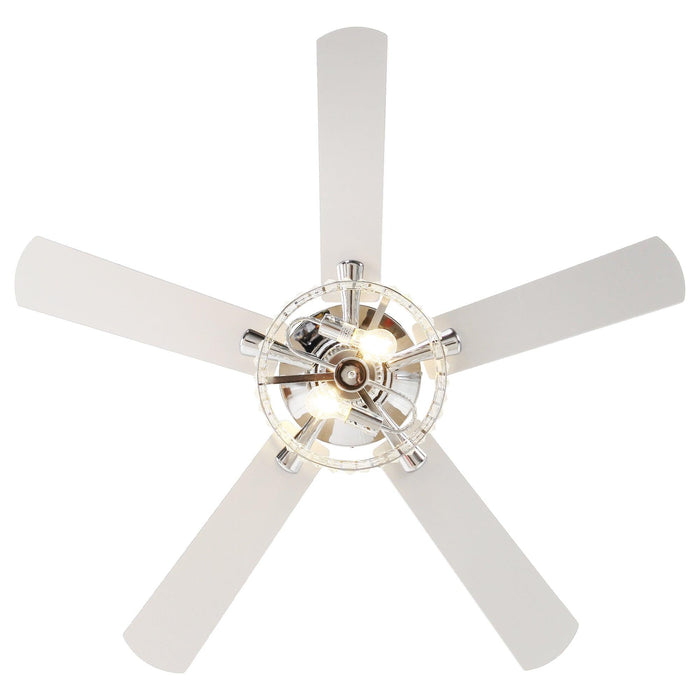 52" Dicken Modern Downrod Mount Reversible Crystal Ceiling Fan with Lighting and Remote Control - Sweatfully