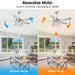 52" Dicken Modern Downrod Mount Reversible Crystal Ceiling Fan with Lighting and Remote Control - Sweatfully
