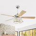 52" Dicken Modern Downrod Mount Reversible Crystal Ceiling Fan with Lighting and Remote Control - Sweatfully