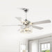 52" Dicken Modern Downrod Mount Reversible Crystal Ceiling Fan with Lighting and Remote Control - Sweatfully