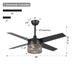 48" Pune Modern Downrod Mount Reversible Crystal Ceiling Fan with Lighting and Remote Control - Sweatfully