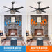 48" Pune Modern Downrod Mount Reversible Crystal Ceiling Fan with Lighting and Remote Control - Sweatfully