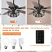 52" Paquette Industrial Downrod Mount Reversible Ceiling Fan with Lighting and Remote Control - Sweatfully