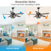 52" Paquette Industrial Downrod Mount Reversible Ceiling Fan with Lighting and Remote Control - Sweatfully