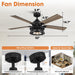 52" Lucknow Industrial Black Reversible Ceiling Fan with Lighting and Remote Control - Sweatfully