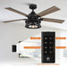 52" Lucknow Industrial Black Reversible Ceiling Fan with Lighting and Remote Control - Sweatfully