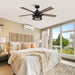 52" Lucknow Industrial Black Reversible Ceiling Fan with Lighting and Remote Control - Sweatfully