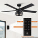 52" Prayag Industrial Downrod Mount Reversible Ceiling Fan with Lighting and Remote Control - Sweatfully