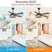 52" Coimbatore Farmhouse Downrod Mount Reversible Ceiling Fan with Lighting and Remote Control - Sweatfully