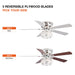 48" Modern Chrome Flush Mount Reversible Crystal Ceiling Fan with Lighting and Remote Control - Sweatfully