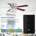 48" Modern Chrome Flush Mount Reversible Crystal Ceiling Fan with Lighting and Remote Control - Sweatfully