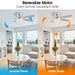 52" Kanpur Modern Chrome Flush Mount Reversible Crystal Ceiling Fan with Lighting and Remote Control - Sweatfully