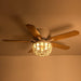 48" New Delhi Farmhouse Flush Mount Reversible Ceiling Fan with Lighting and Remote Control - Sweatfully