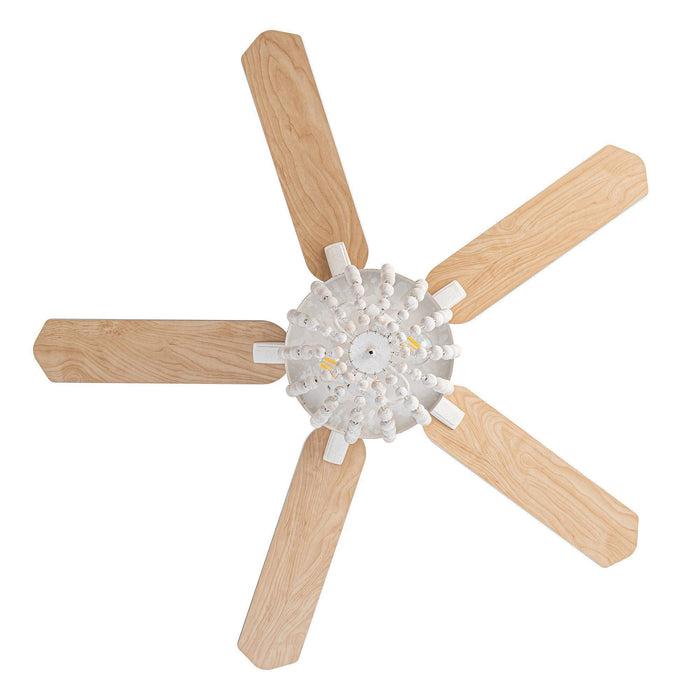 48" New Delhi Farmhouse Flush Mount Reversible Ceiling Fan with Lighting and Remote Control - Sweatfully
