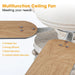 48" New Delhi Farmhouse Flush Mount Reversible Ceiling Fan with Lighting and Remote Control - Sweatfully