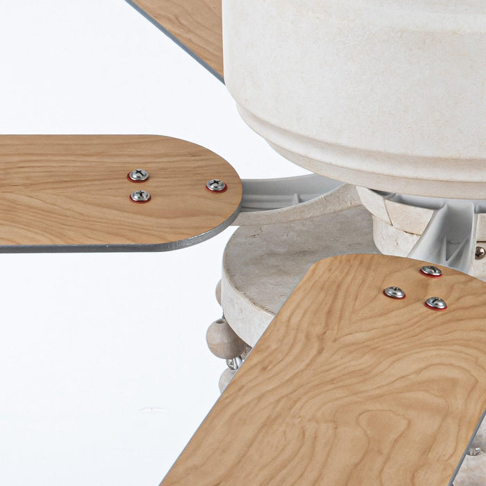 48" New Delhi Farmhouse Flush Mount Reversible Ceiling Fan with Lighting and Remote Control - Sweatfully