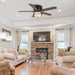 48" Athens Industrial Flush Mount Reversible Ceiling Fan with Lighting and Remote Control - Sweatfully