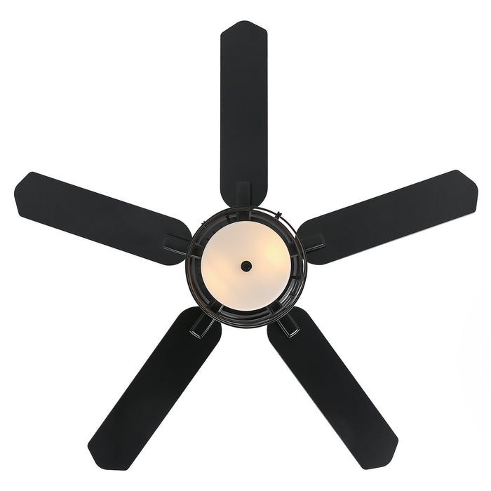 48" Athens Industrial Flush Mount Reversible Ceiling Fan with Lighting and Remote Control - Sweatfully