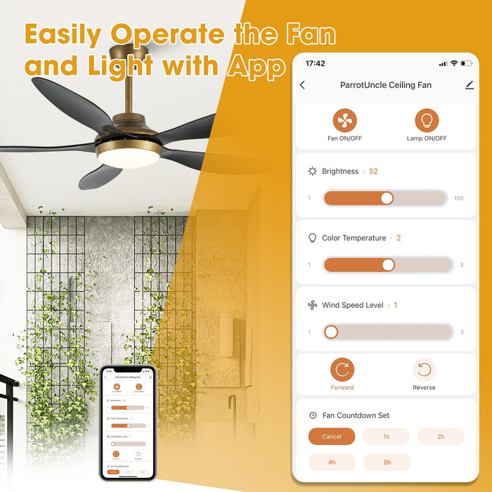 52" Punjab Smart Fan with LED Light - Sweatfully